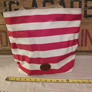 Dooney & Bourke Red and White Striped Tote Bag